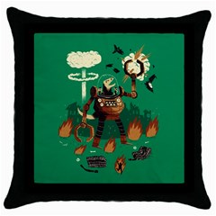Dino Wars  Black Throw Pillow Case by Contest1878722
