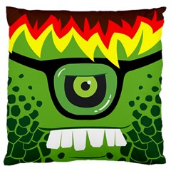Green Monster Large Cushion Case (two Sided) 