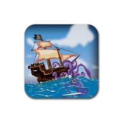 Piratepirate Ship Attacked By Giant Squid  Drink Coasters 4 Pack (square) by NickGreenaway