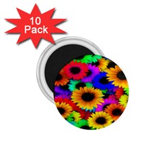 Colorful Sunflowers 1 75  Button Magnet (10 Pack) by StuffOrSomething