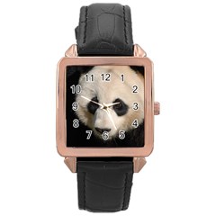 Adorable Panda Rose Gold Leather Watch 