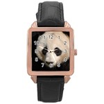 Adorable Panda Rose Gold Leather Watch  Front