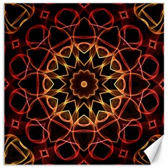 Yellow And Red Mandala Canvas 12  X 12  (unframed) by Zandiepants
