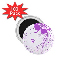 Purple Woman Of Chronic Pain 1 75  Button Magnet (100 Pack) by FunWithFibro