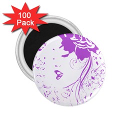 Purple Woman Of Chronic Pain 2 25  Button Magnet (100 Pack)