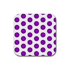 Purple And White Polka Dots Drink Coasters 4 Pack (square) by Colorfulart23