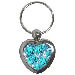 Teal Sea Forest, Abstract Underwater Ocean Key Chain (heart) by DianeClancy