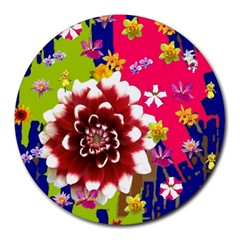 Flower Bunch 8  Mouse Pad (round) by Rbrendes