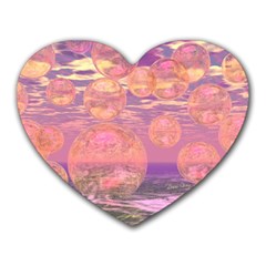 Glorious Skies, Abstract Pink And Yellow Dream Mouse Pad (heart) by DianeClancy