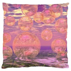Glorious Skies, Abstract Pink And Yellow Dream Large Cushion Case (two Sided)  by DianeClancy