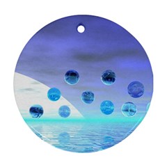 Moonlight Wonder, Abstract Journey To The Unknown Round Ornament by DianeClancy