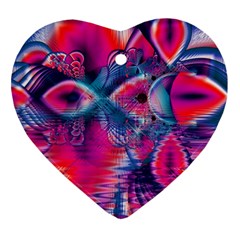 Cosmic Heart Of Fire, Abstract Crystal Palace Heart Ornament (two Sides) by DianeClancy
