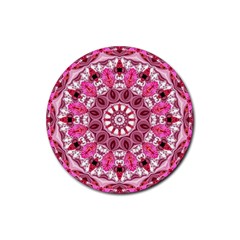 Twirling Pink, Abstract Candy Lace Jewels Mandala  Drink Coasters 4 Pack (round) by DianeClancy