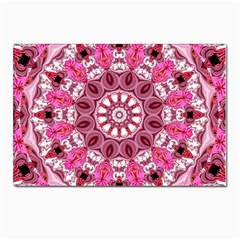 Twirling Pink, Abstract Candy Lace Jewels Mandala  Postcards 5  X 7  (10 Pack) by DianeClancy