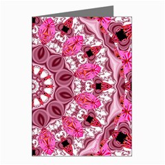 Twirling Pink, Abstract Candy Lace Jewels Mandala  Greeting Card (8 Pack)
