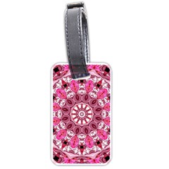 Twirling Pink, Abstract Candy Lace Jewels Mandala  Luggage Tag (two Sides)