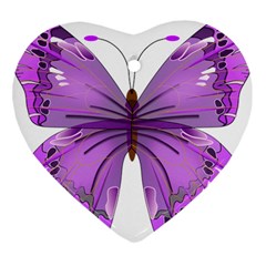 Purple Awareness Butterfly Heart Ornament by FunWithFibro
