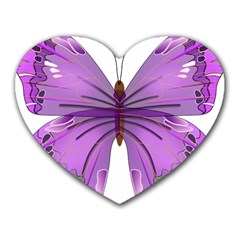 Purple Awareness Butterfly Mouse Pad (heart) by FunWithFibro