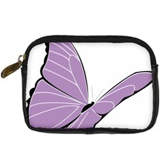 Purple Awareness Butterfly 2 Digital Camera Leather Case