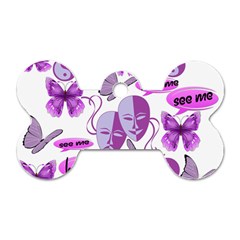 Invisible Illness Collage Dog Tag Bone (two Sided) by FunWithFibro