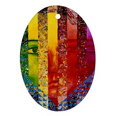 Conundrum I, Abstract Rainbow Woman Goddess  Oval Ornament (two Sides) by DianeClancy