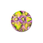 Golden Violet Crystal Heart Of Fire, Abstract Golf Ball Marker Front