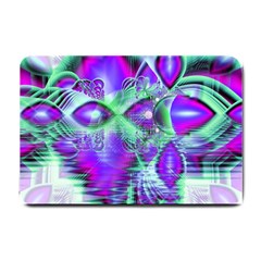 Violet Peacock Feathers, Abstract Crystal Mint Green Small Door Mat by DianeClancy