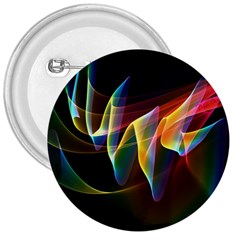 Northern Lights, Abstract Rainbow Aurora 3  Button by DianeClancy