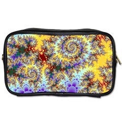 Desert Winds, Abstract Gold Purple Cactus  Travel Toiletry Bag (one Side) by DianeClancy