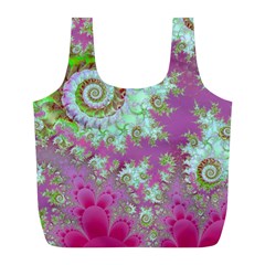Raspberry Lime Surprise, Abstract Sea Garden  Reusable Bag (l) by DianeClancy