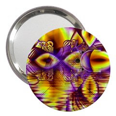Golden Violet Crystal Palace, Abstract Cosmic Explosion 3  Handbag Mirror by DianeClancy