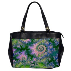 Rose Apple Green Dreams, Abstract Water Garden Oversize Office Handbag (one Side) by DianeClancy