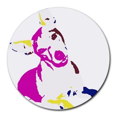 Untitled 3 Colour 8  Mouse Pad (round) by nadiajanedesign