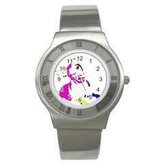 Untitled 3 Colour Stainless Steel Watch (slim) by nadiajanedesign