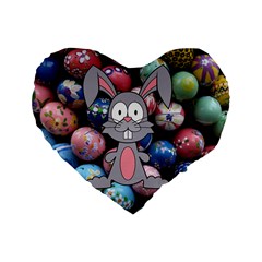 Easter Egg Bunny Treasure 16  Premium Heart Shape Cushion  by StuffOrSomething