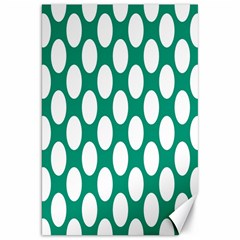 Emerald Green Polkadot Canvas 20  X 30  (unframed) by Zandiepants