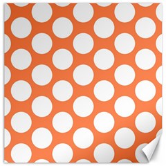 Orange Polkadot Canvas 12  X 12  (unframed) by Zandiepants