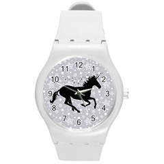 Unicorn On Starry Background Plastic Sport Watch (medium) by StuffOrSomething