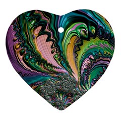 Special Fractal 02 Purple Heart Ornament (two Sides) by ImpressiveMoments