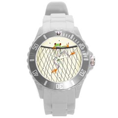 Peace Froggy Hanging On Backpack1 Plastic Sport Watch (large) by CaterinaBassano