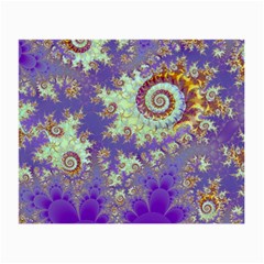 Sea Shell Spiral, Abstract Violet Cyan Stars Glasses Cloth (small, Two Sided) by DianeClancy