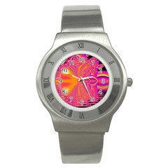 Magenta Boardwalk Carnival, Abstract Ocean Shimmer Stainless Steel Watch (slim) by DianeClancy