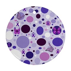 Purple Awareness Dots Round Ornament by FunWithFibro