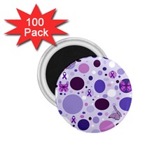 Purple Awareness Dots 1 75  Button Magnet (100 Pack) by FunWithFibro