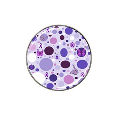 Purple Awareness Dots Golf Ball Marker (for Hat Clip) by FunWithFibro