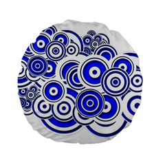 Trippy Blue Swirls 15  Premium Round Cushion  by StuffOrSomething