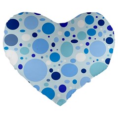 Bubbly Blues 19  Premium Heart Shape Cushion by StuffOrSomething