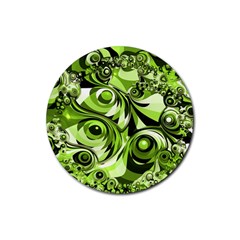 Retro Green Abstract Drink Coasters 4 Pack (round)