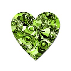 Retro Green Abstract Magnet (heart)
