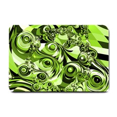 Retro Green Abstract Small Door Mat by StuffOrSomething